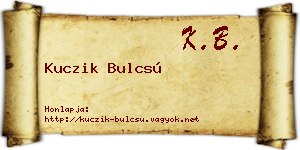 Kuczik Bulcsú névjegykártya
